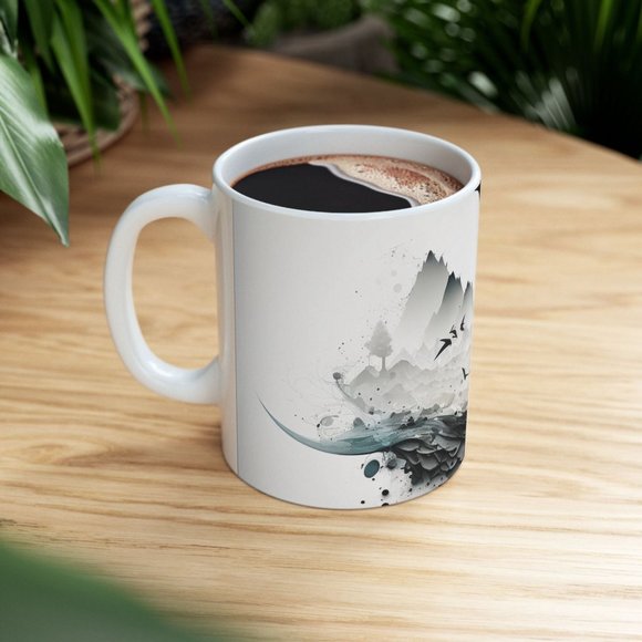 Modern Design Ceramic Coffee Mug - Enjoy Your Favorite Beverages 11 oz - Picture 9 of 10